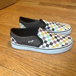 Sparkly Checkers Vans